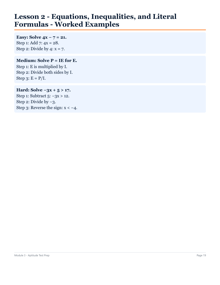 Sample page 1 from the Electrical Apprenticeship Aptitude & Interview Kit