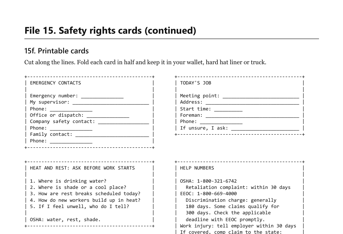Page from the kit: 15f, printable wallet cards